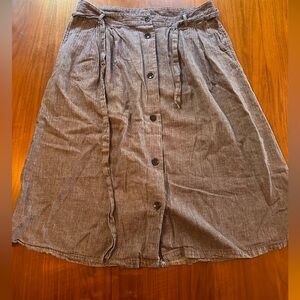 Button down midi  linen/coton skirt